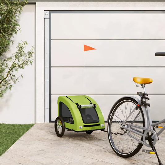 Rimorchio da Bici per Animali Verde Oxford e Ferro - homemem39