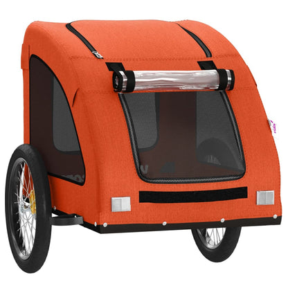 Rimorchio da Bici per Animali Arancione e Grigio Oxford e Ferro - homemem39
