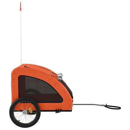 Rimorchio da Bici per Animali Arancione e Grigio Oxford e Ferro - homemem39