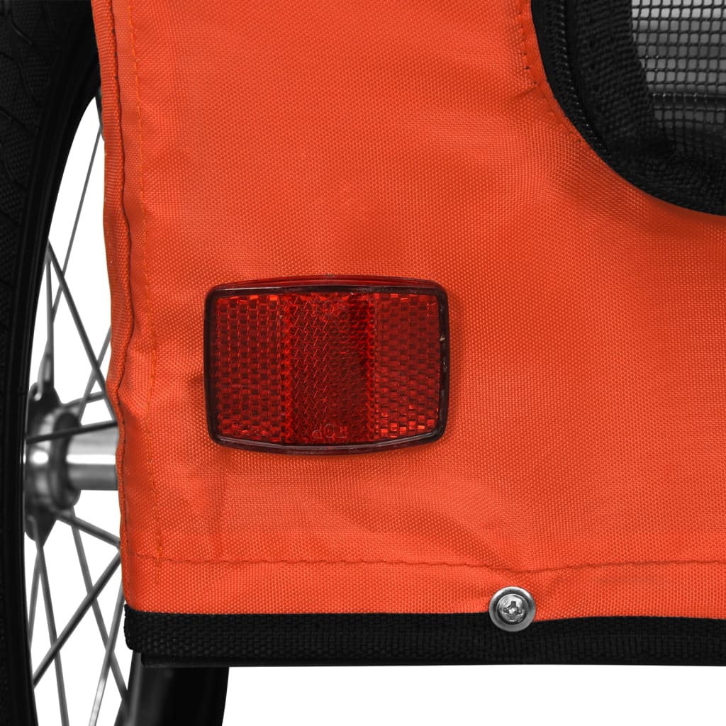 Rimorchio da Bici per Animali Arancione e Grigio Oxford e Ferro | homemem39