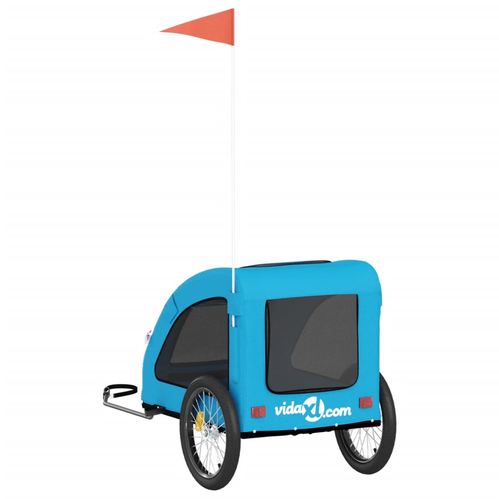 Rimorchio da Bici per Animali Blu Oxford e Ferro - homemem39