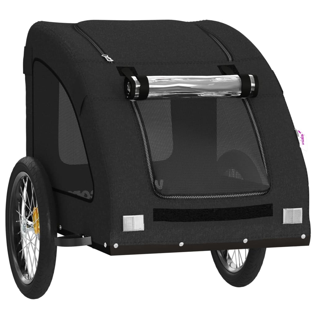 Rimorchio da Bici per Animali Nero Oxford e Ferro - homemem39