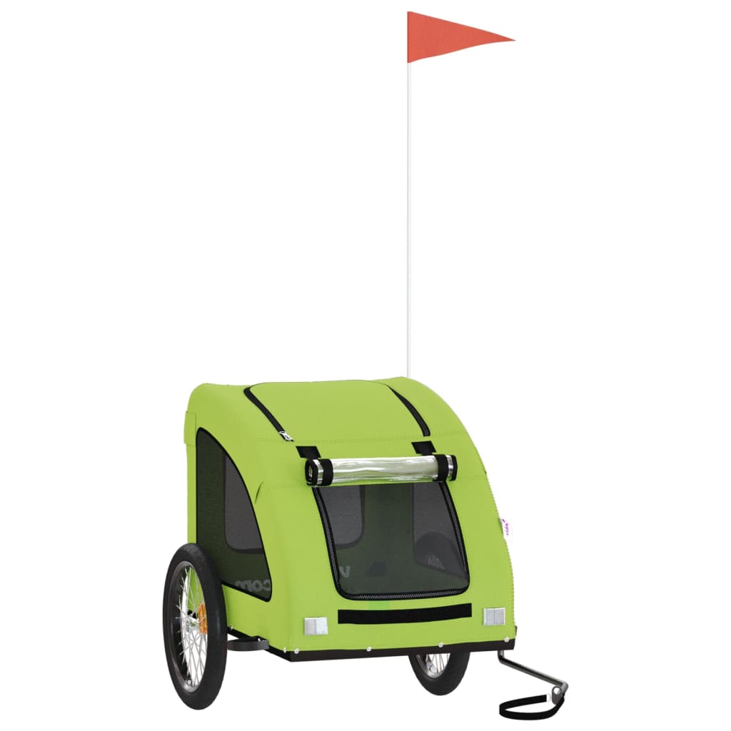 Rimorchio da Bici per Animali Verde Oxford e Ferro - homemem39