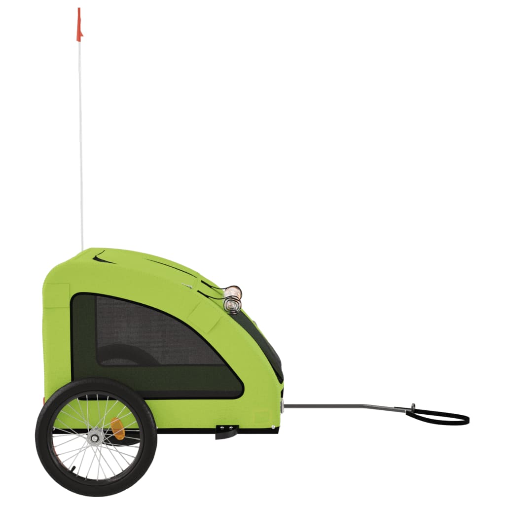 Rimorchio da Bici per Animali Verde Oxford e Ferro - homemem39