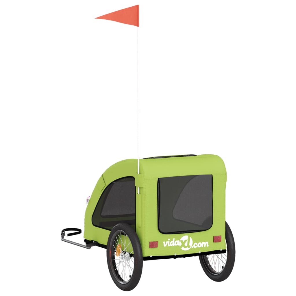 Rimorchio da Bici per Animali Verde Oxford e Ferro - homemem39
