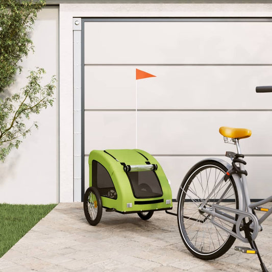 Rimorchio da Bici per Animali Verde Oxford e Ferro - homemem39