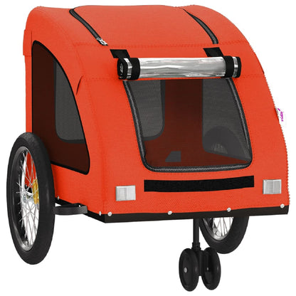 Rimorchio da Bici per Animali Arancione e Grigio Oxford e Ferro - homemem39