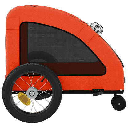 Rimorchio da Bici per Animali Arancione e Grigio Oxford e Ferro | homemem39
