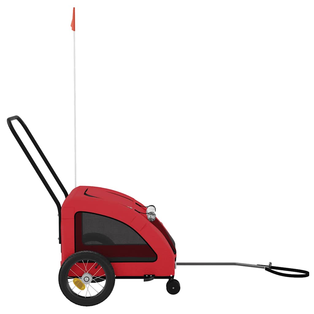 Rimorchio da Bici per Animali Rosso Oxford e Ferro | homemem39
