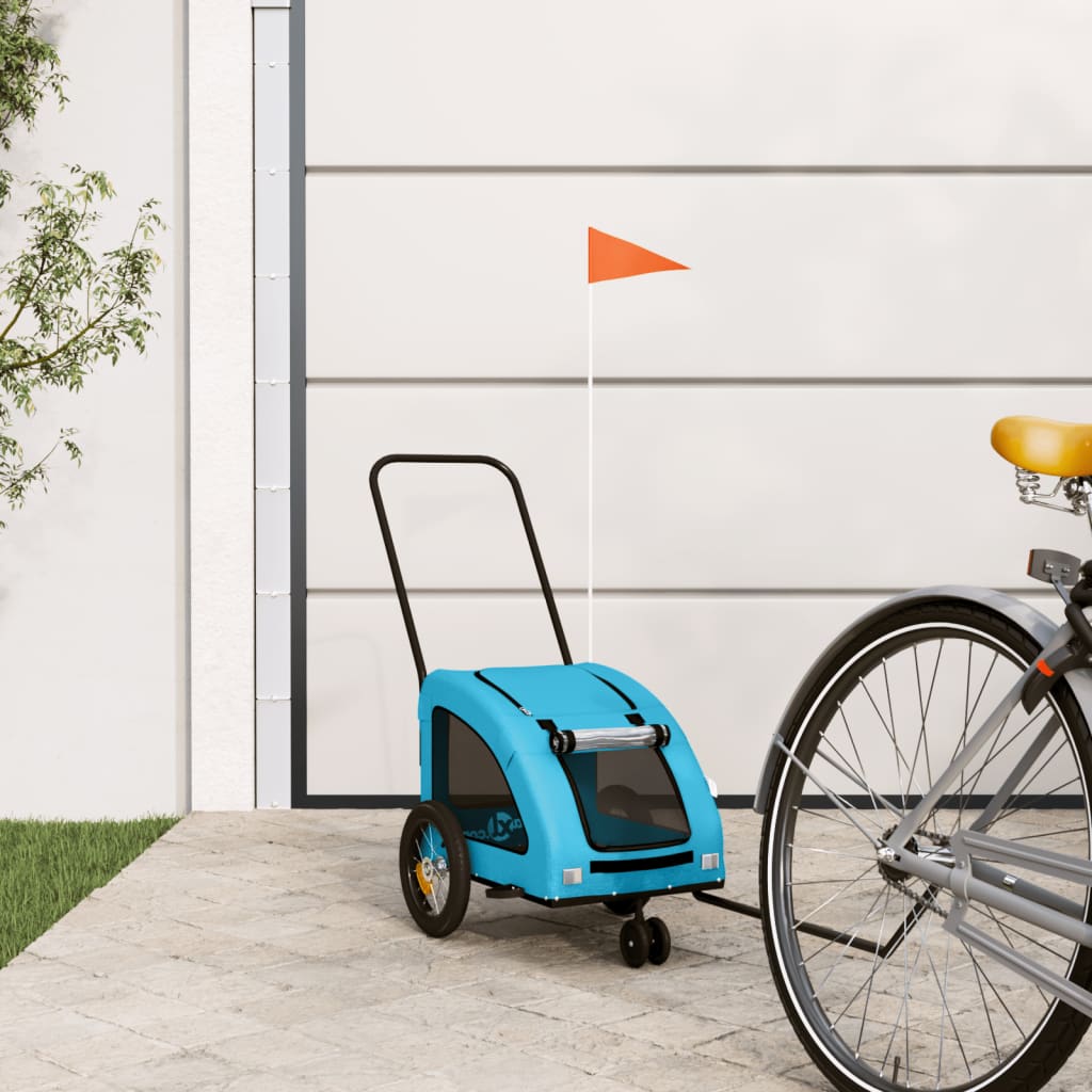 Rimorchio da Bici per Animali Blu Oxford e Ferro - homemem39