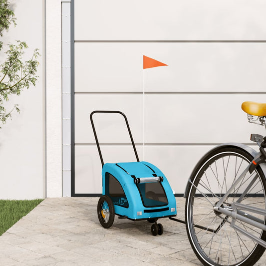 Rimorchio da Bici per Animali Blu Oxford e Ferro - homemem39