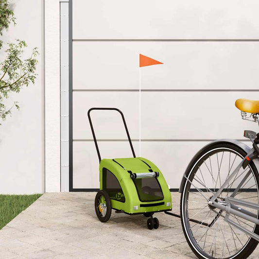 Rimorchio da Bici per Animali Verde Oxford e Ferro - homemem39