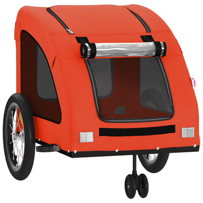 Rimorchio da Bici per Animali Arancione e Grigio Oxford e Ferro - homemem39