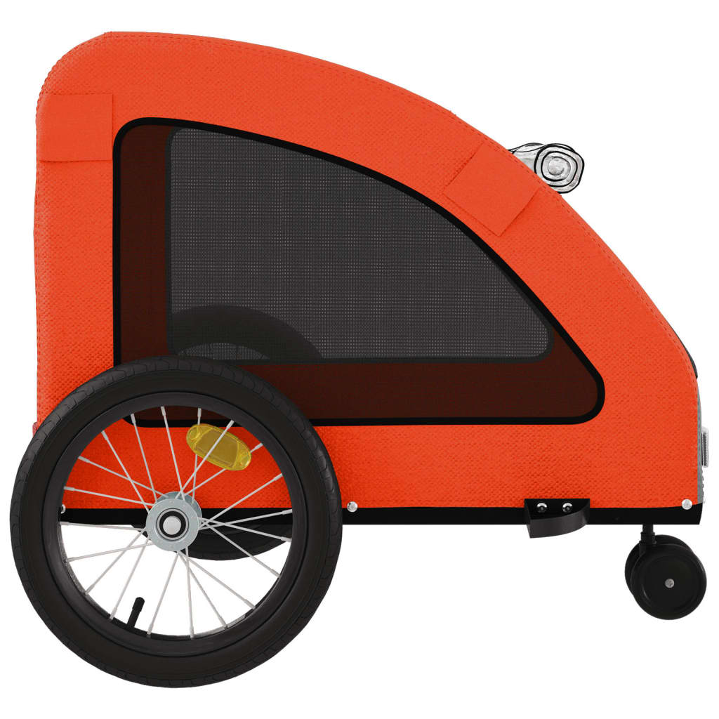 Rimorchio da Bici per Animali Arancione e Grigio Oxford e Ferro - homemem39