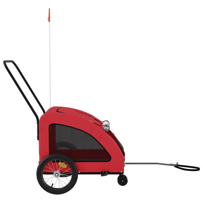 Rimorchio da Bici per Animali Rosso Oxford e Ferro