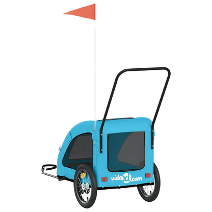 Rimorchio da Bici per Animali Blu Oxford e Ferro - homemem39