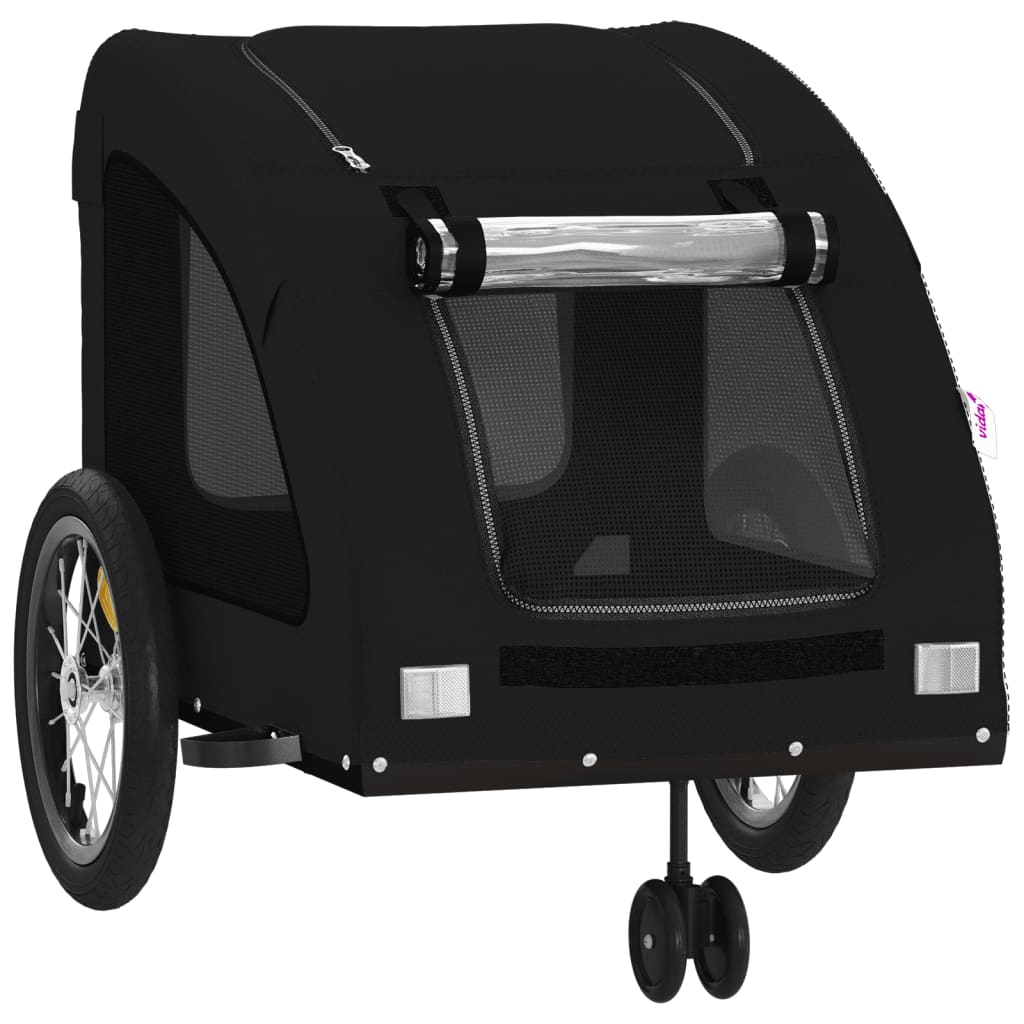 Rimorchio da Bici per Animali Nero Oxford e Ferro - homemem39