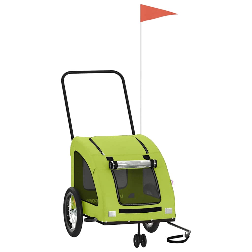 Rimorchio da Bici per Animali Verde Oxford e Ferro | homemem39