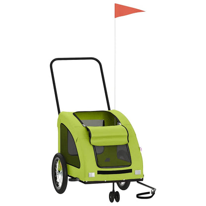 Rimorchio da Bici per Animali Verde Oxford e Ferro | homemem39