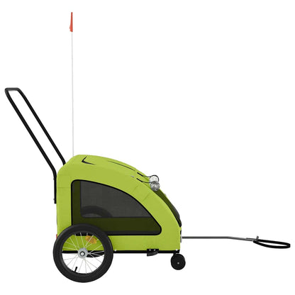Rimorchio da Bici per Animali Verde Oxford e Ferro | homemem39