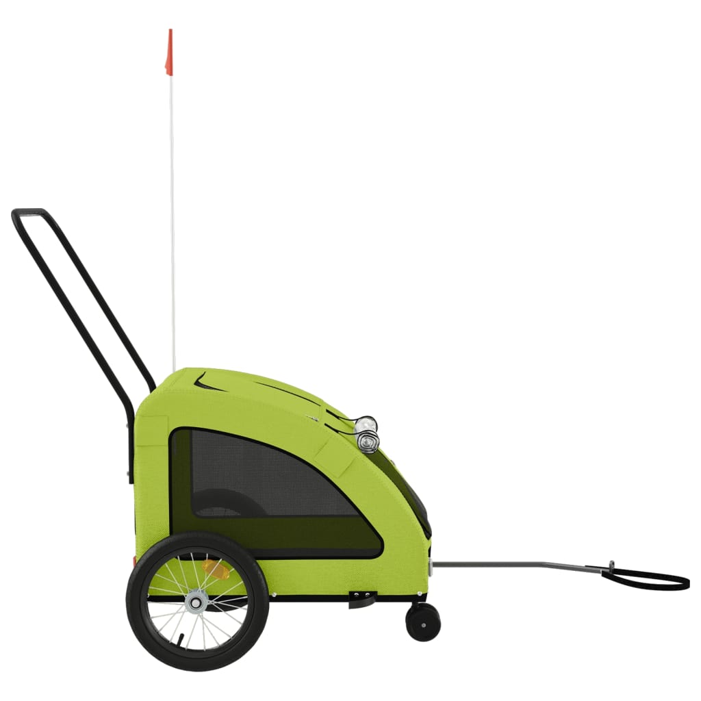 Rimorchio da Bici per Animali Verde Oxford e Ferro - homemem39