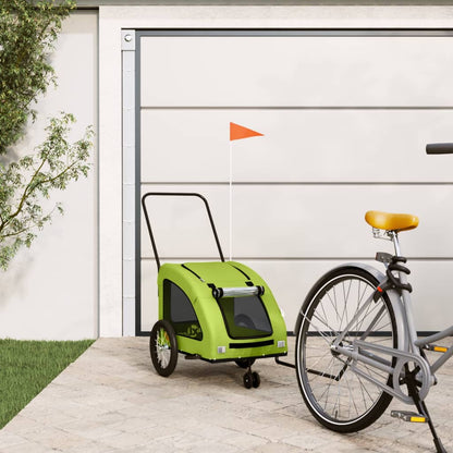 Rimorchio da Bici per Animali Verde Oxford e Ferro - homemem39