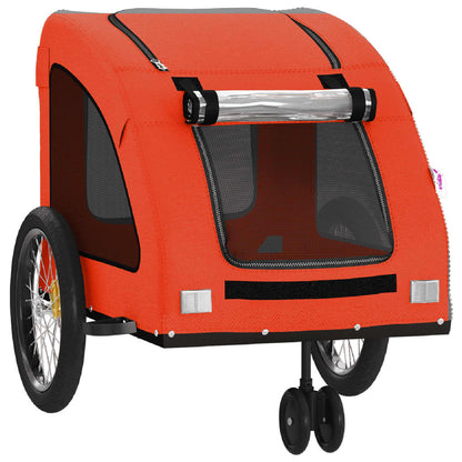 Rimorchio da Bici per Animali Arancione e Grigio Oxford e Ferro - homemem39