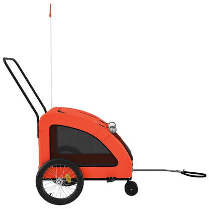 Rimorchio da Bici per Animali Arancione e Grigio Oxford e Ferro - homemem39