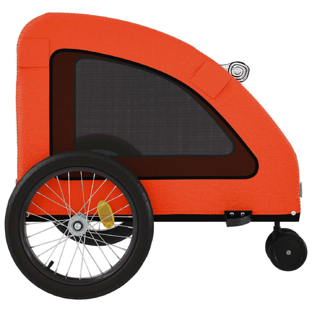Rimorchio da Bici per Animali Arancione e Grigio Oxford e Ferro - homemem39