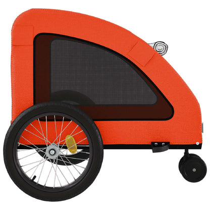 Rimorchio da Bici per Animali Arancione e Grigio Oxford e Ferro - homemem39