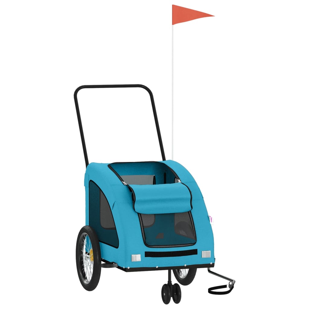Rimorchio da Bici per Animali Blu Oxford e Ferro - homemem39