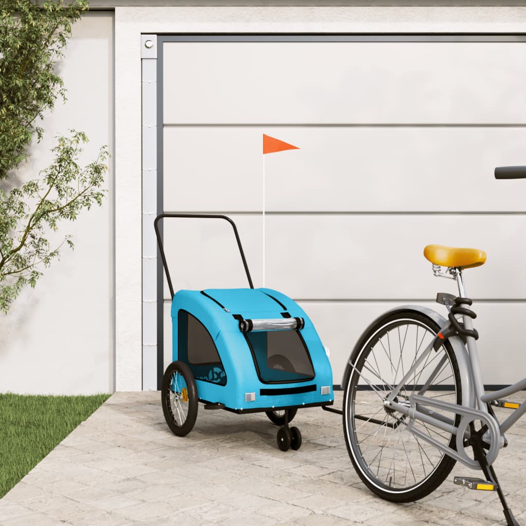 Rimorchio da Bici per Animali Blu Oxford e Ferro | homemem39