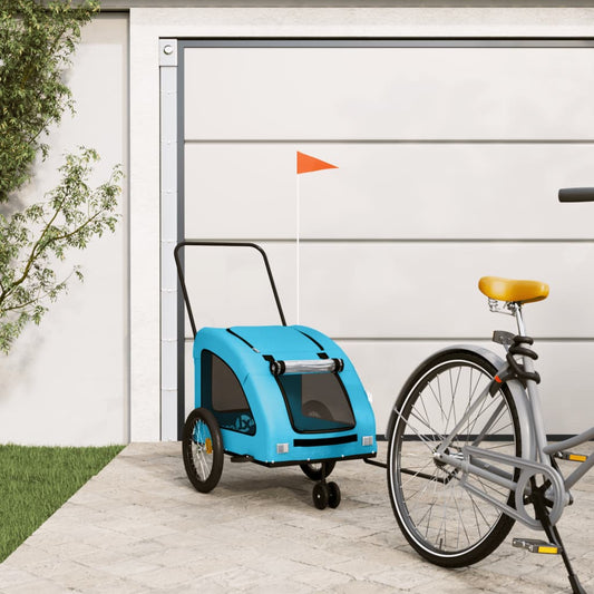 Rimorchio da Bici per Animali Blu Oxford e Ferro - homemem39