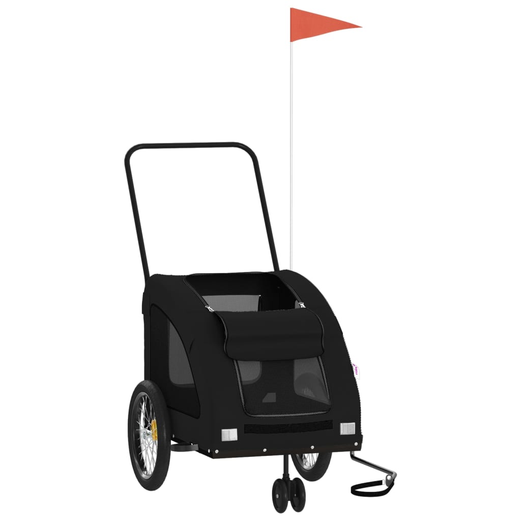 Rimorchio da Bici per Animali Nero Oxford e Ferro | homemem39