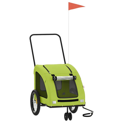 Rimorchio da Bici per Animali Verde Oxford e Ferro - homemem39