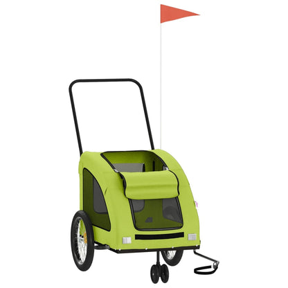 Rimorchio da Bici per Animali Verde Oxford e Ferro - homemem39