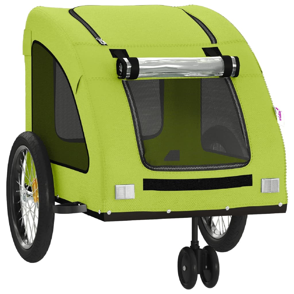 Rimorchio da Bici per Animali Verde Oxford e Ferro - homemem39