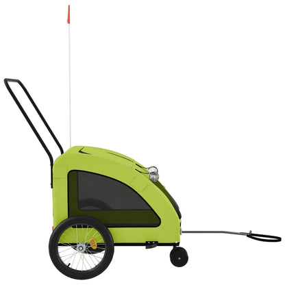 Rimorchio da Bici per Animali Verde Oxford e Ferro - homemem39