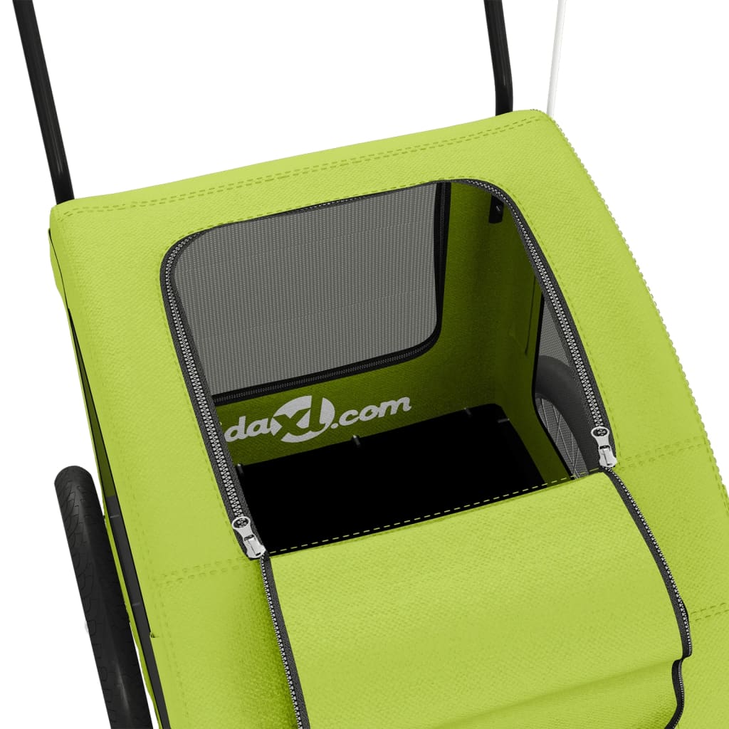 Rimorchio da Bici per Animali Verde Oxford e Ferro | homemem39