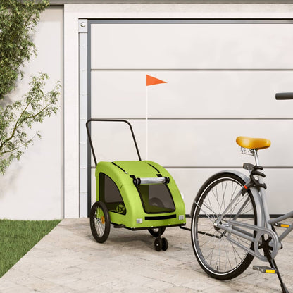 Rimorchio da Bici per Animali Verde Oxford e Ferro - homemem39
