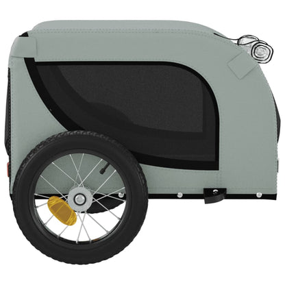 Rimorchio da Bici per Animali Grigio e Nero Oxford e Ferro - homemem39