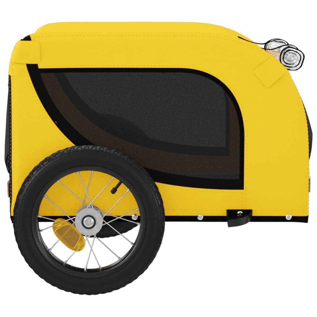 Rimorchio da Bici per Animali Giallo e Nero Oxford e Ferro - homemem39