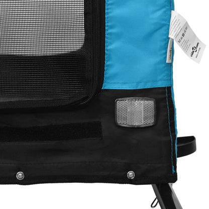Rimorchio da Bici per Animali Blu e Nero Oxford e Ferro - homemem39