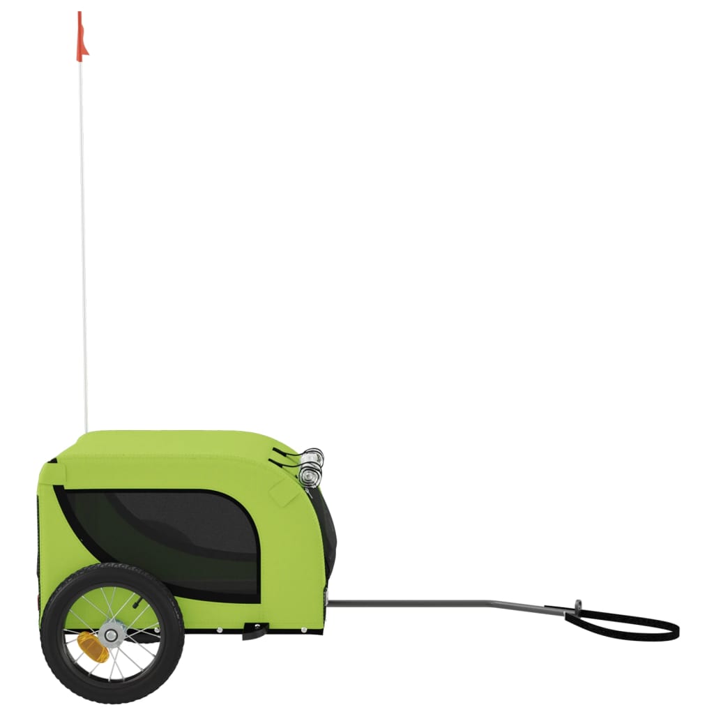 Rimorchio da Bici per Animali Verde e Nero Oxford e Ferro | homemem39