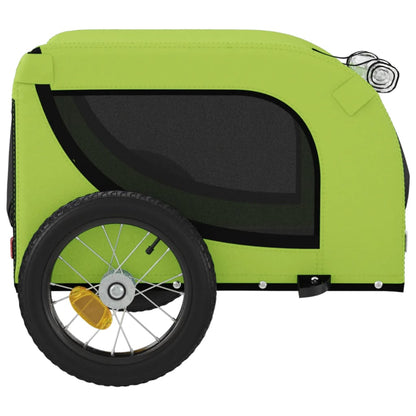 Rimorchio da Bici per Animali Verde e Nero Oxford e Ferro - homemem39
