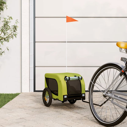 Rimorchio da Bici per Animali Verde e Nero Oxford e Ferro - homemem39
