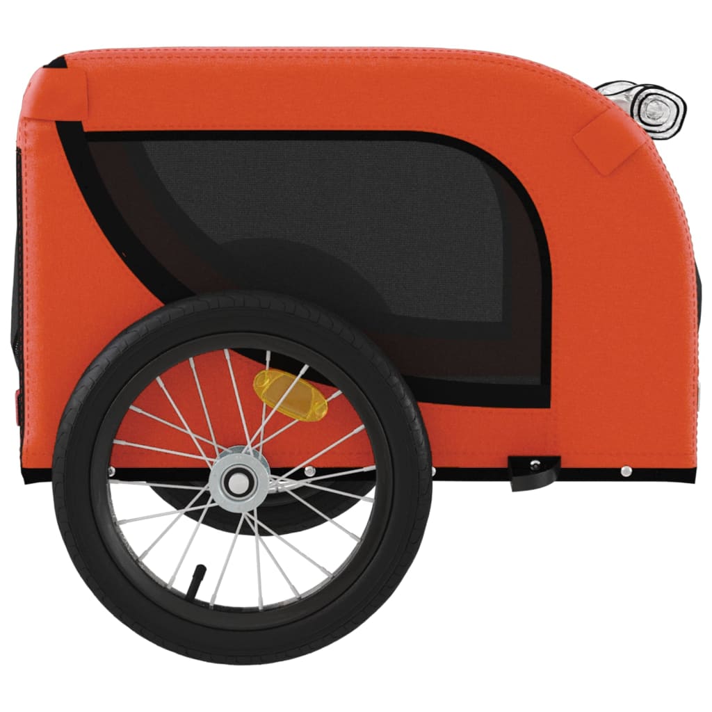 Rimorchio da Bici per Animali Arancione e Nero Oxford e Ferro - homemem39