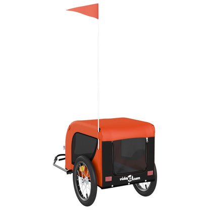 Rimorchio da Bici per Animali Arancione e Nero Oxford e Ferro - homemem39