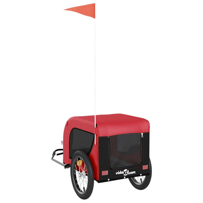 Rimorchio da Bici per Animali Rosso e Nero Oxford e Ferro - homemem39