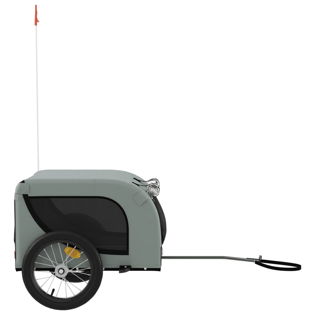 Rimorchio da Bici per Animali Grigio e Nero Oxford e Ferro - homemem39